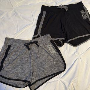 Pair of Justice active shorts grey and black.